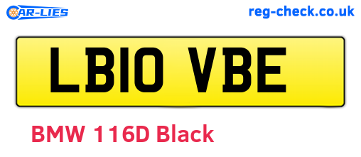 LB10VBE are the vehicle registration plates.