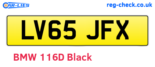 LV65JFX are the vehicle registration plates.