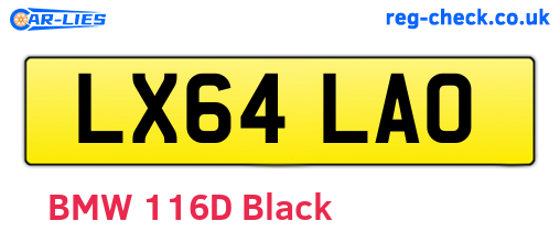 LX64LAO are the vehicle registration plates.