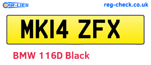 MK14ZFX are the vehicle registration plates.
