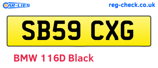 SB59CXG are the vehicle registration plates.