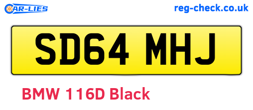SD64MHJ are the vehicle registration plates.