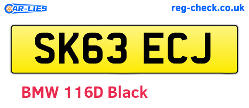 SK63ECJ are the vehicle registration plates.