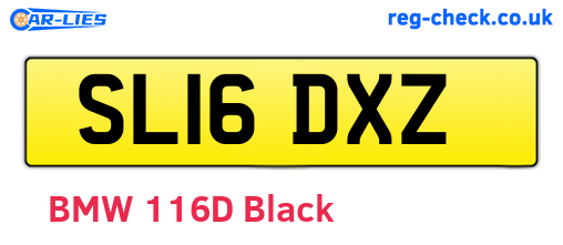 SL16DXZ are the vehicle registration plates.