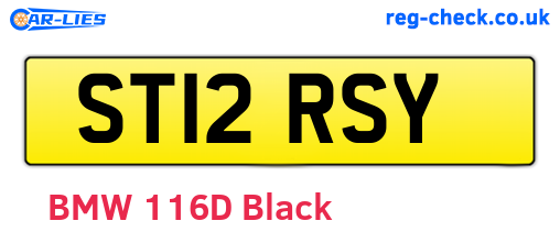 ST12RSY are the vehicle registration plates.