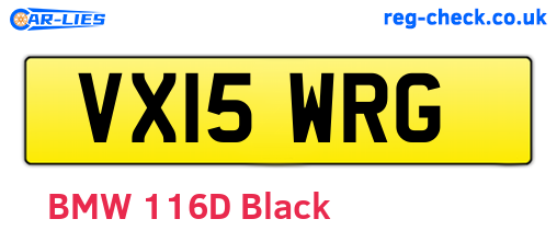 VX15WRG are the vehicle registration plates.