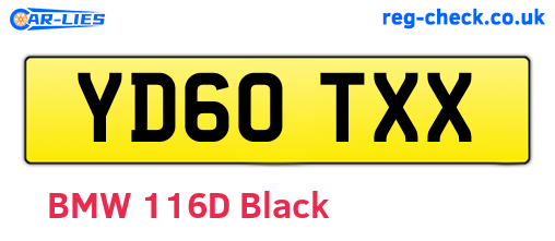 YD60TXX are the vehicle registration plates.