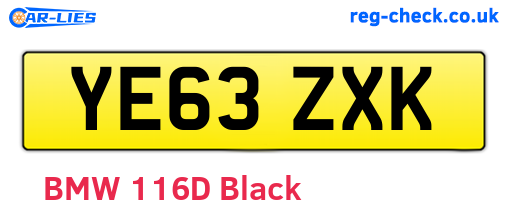 YE63ZXK are the vehicle registration plates.