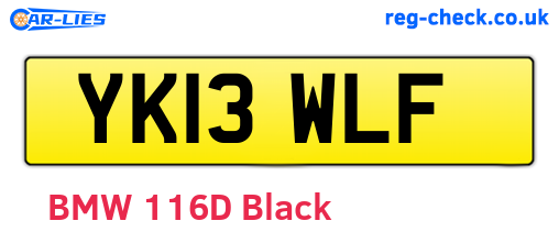 YK13WLF are the vehicle registration plates.