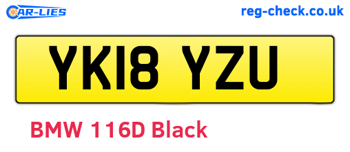 YK18YZU are the vehicle registration plates.