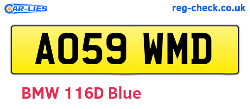 AO59WMD are the vehicle registration plates.