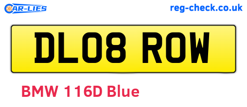 DL08ROW are the vehicle registration plates.