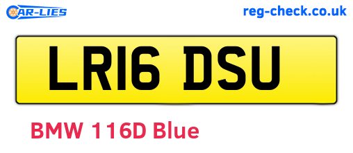 LR16DSU are the vehicle registration plates.