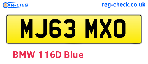 MJ63MXO are the vehicle registration plates.