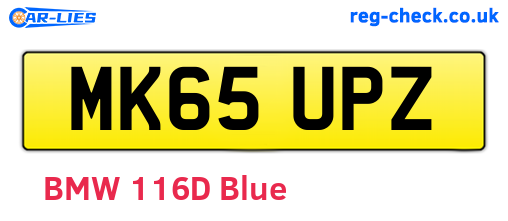 MK65UPZ are the vehicle registration plates.