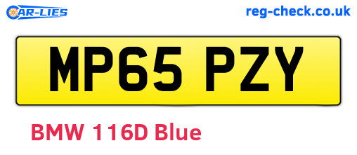 MP65PZY are the vehicle registration plates.