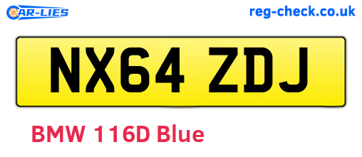 NX64ZDJ are the vehicle registration plates.