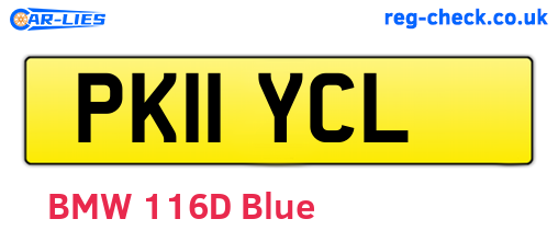 PK11YCL are the vehicle registration plates.