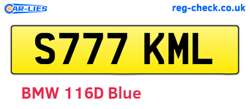 S777KML are the vehicle registration plates.