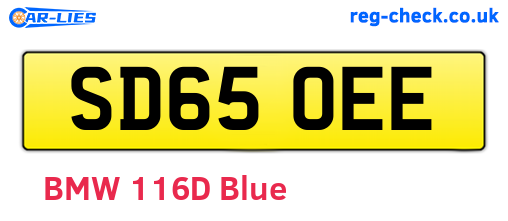 SD65OEE are the vehicle registration plates.
