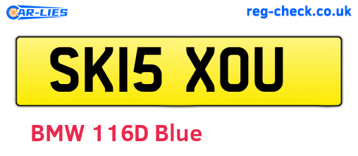 SK15XOU are the vehicle registration plates.