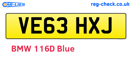 VE63HXJ are the vehicle registration plates.