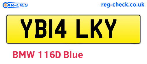 YB14LKY are the vehicle registration plates.