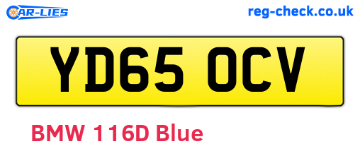 YD65OCV are the vehicle registration plates.