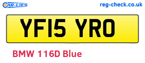 YF15YRO are the vehicle registration plates.