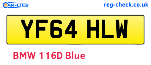 YF64HLW are the vehicle registration plates.