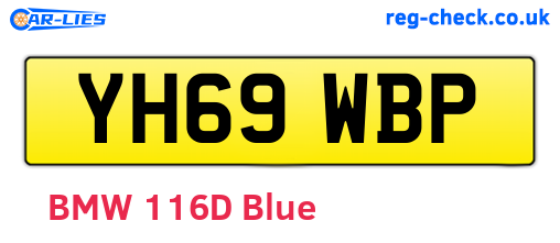 YH69WBP are the vehicle registration plates.