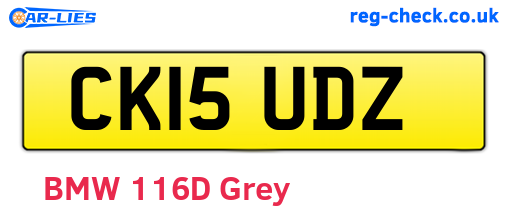 CK15UDZ are the vehicle registration plates.