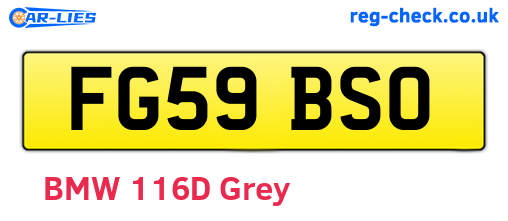 FG59BSO are the vehicle registration plates.