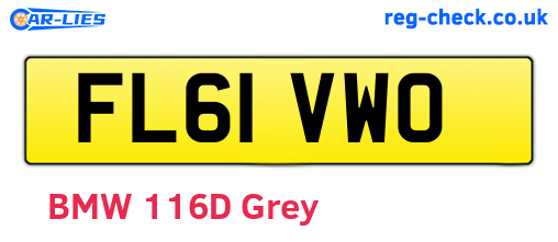 FL61VWO are the vehicle registration plates.