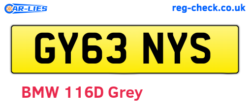 GY63NYS are the vehicle registration plates.