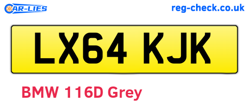 LX64KJK are the vehicle registration plates.