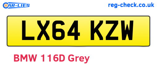 LX64KZW are the vehicle registration plates.