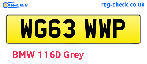WG63WWP are the vehicle registration plates.