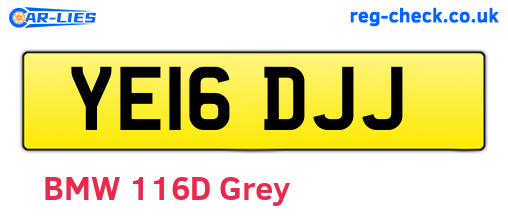 YE16DJJ are the vehicle registration plates.
