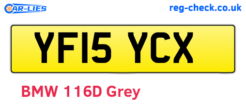 YF15YCX are the vehicle registration plates.