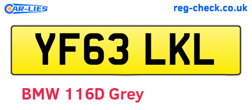YF63LKL are the vehicle registration plates.