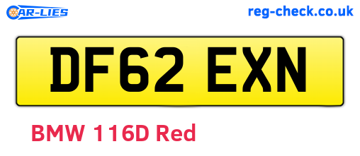 DF62EXN are the vehicle registration plates.