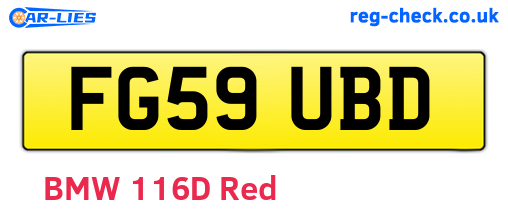 FG59UBD are the vehicle registration plates.