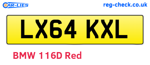 LX64KXL are the vehicle registration plates.