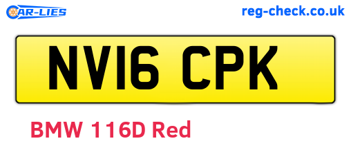 NV16CPK are the vehicle registration plates.