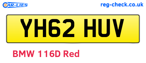 YH62HUV are the vehicle registration plates.