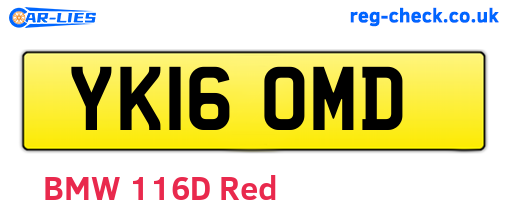 YK16OMD are the vehicle registration plates.
