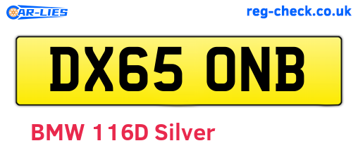 DX65ONB are the vehicle registration plates.