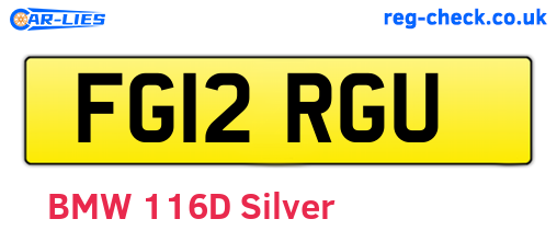 FG12RGU are the vehicle registration plates.