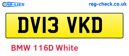 DV13VKD are the vehicle registration plates.